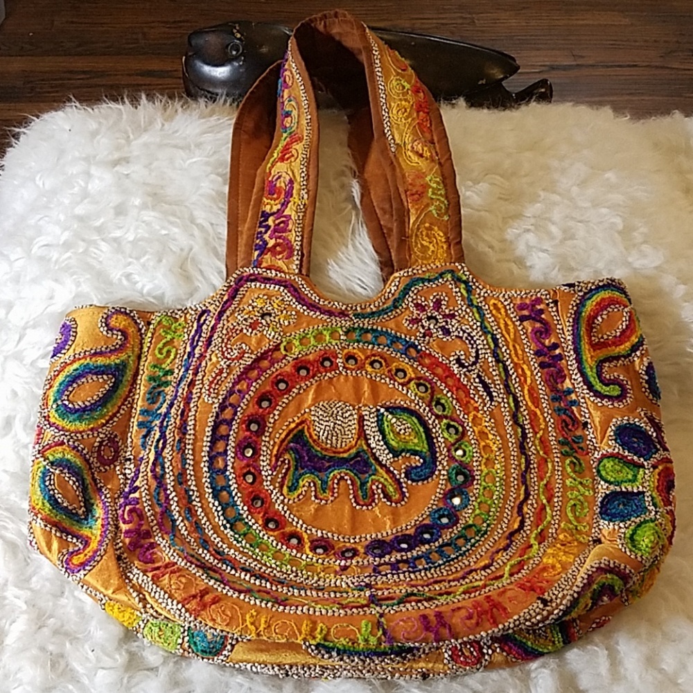 Beautiful multi-colored embroidered bag